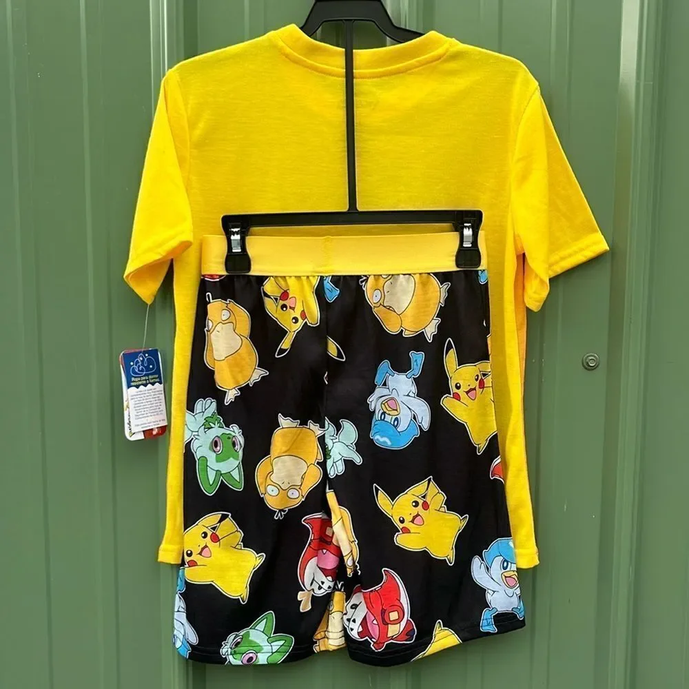 Pokémon & Mario Graphic Print Tee & Shorts Sleep 2, 2-Piece Sets Size XS